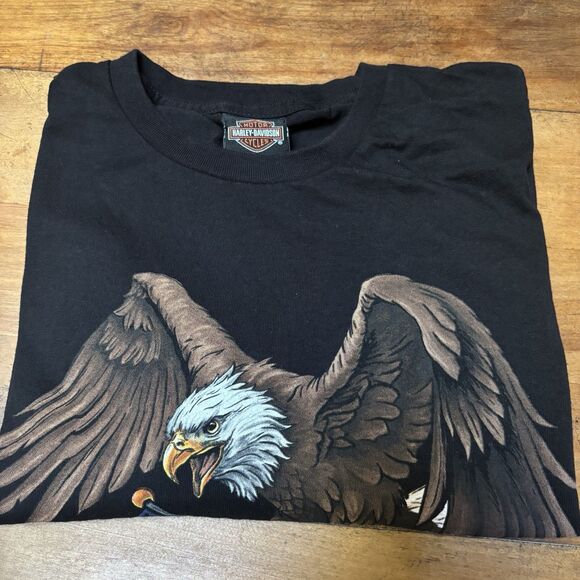 Harley Davidson T shirt Men 2XL Eagle USA Flag Huntington Beach Made in USA 2025 - Picture 12 of 12